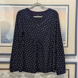 TOMMY HILFIGER NAVY BLUE BLOUSE SIZE LARGE